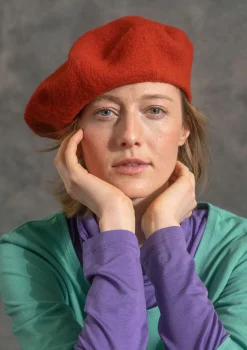 Gudrun Sjödén Gestrickte Baskenmütze Aus Gefilzter Bio-Wolle* Accessoires|Öko-Baumwolle