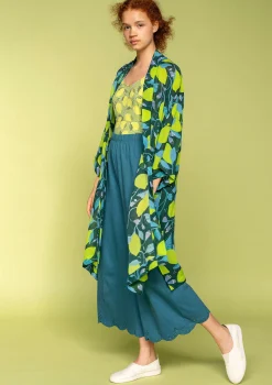 Gudrun Sjödén Kimono Limone Aus Viskosegewebe* Strickjacken|Hippie-Mode