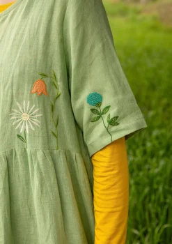 Gudrun Sjödén Kleid Blombukett Aus Leinengewebe* Kleider|Leinenkleidung
