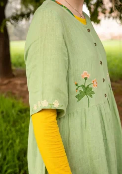 Gudrun Sjödén Kleid Blombukett Aus Leinengewebe* Kleider|Leinenkleidung