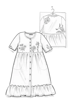 Gudrun Sjödén Kleid Blombukett Aus Leinengewebe* Kleider|Leinenkleidung