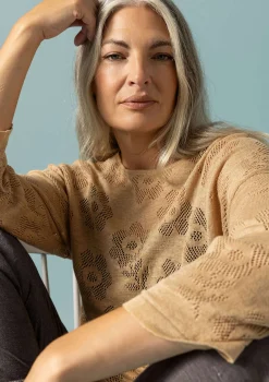 Gudrun Sjödén Pointelle-Pullover Aus Leinen/Recycling-Leinen* Pullover & Shirts|Leinenkleidung